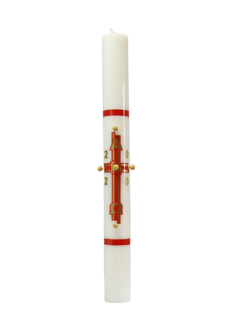 Círio Pascal - 90 cm altura, 9,0 cm diâmetro - Branco